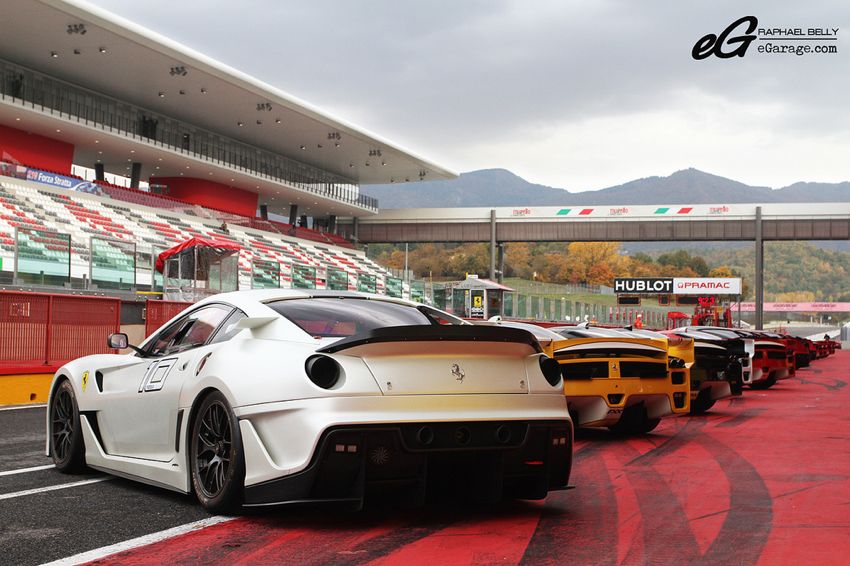 white Ferrari 599XX Ferrari Challenge From California to Italy