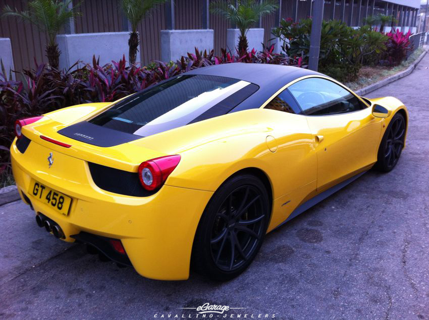 Yellow Ferrari 458 Hong Kong SMD Sunday Morning Drivers