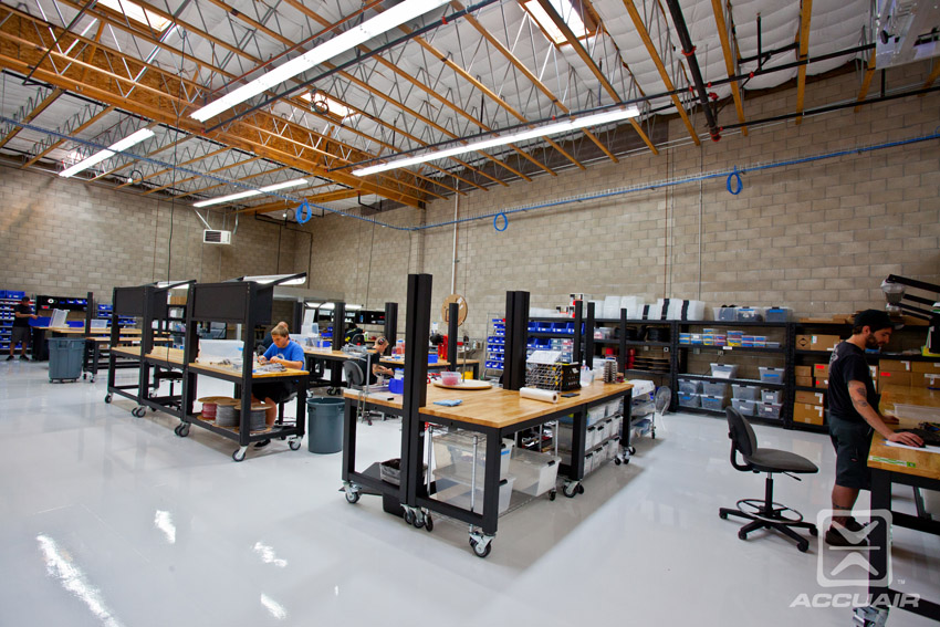 AccuAir Corporate HQ workbenches