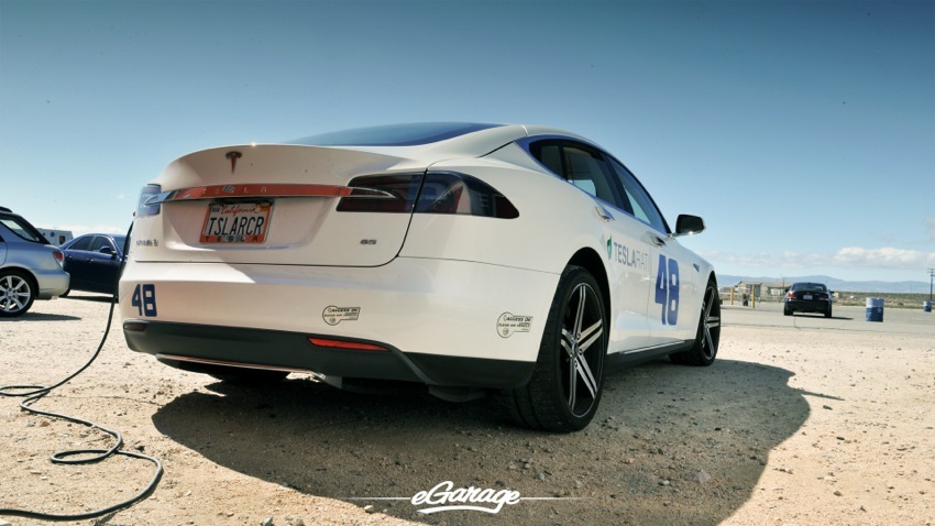 Teslarati Model S Rear at Willow Springs