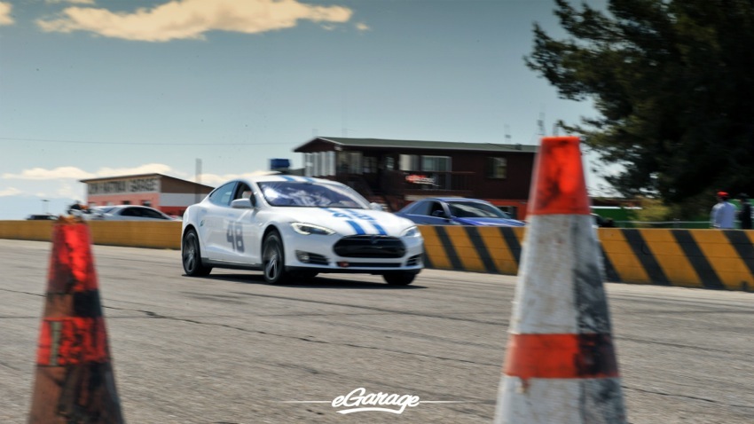 Teslarati Model S Cones at Willow Springs