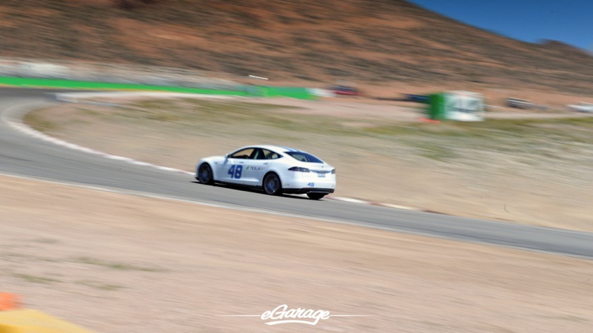 Teslarati Model S Blur Rear at Willow Springs