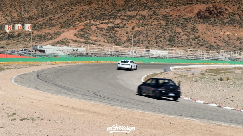 Teslarati Model S Turn at Willow Springs